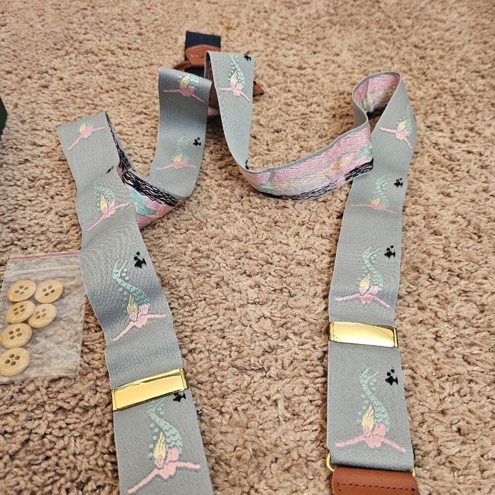 NIB Vintage Campaign Nordstrom Suspenders Old Stock Gray Mermaid Retro Unisex - Picture 4 of 9